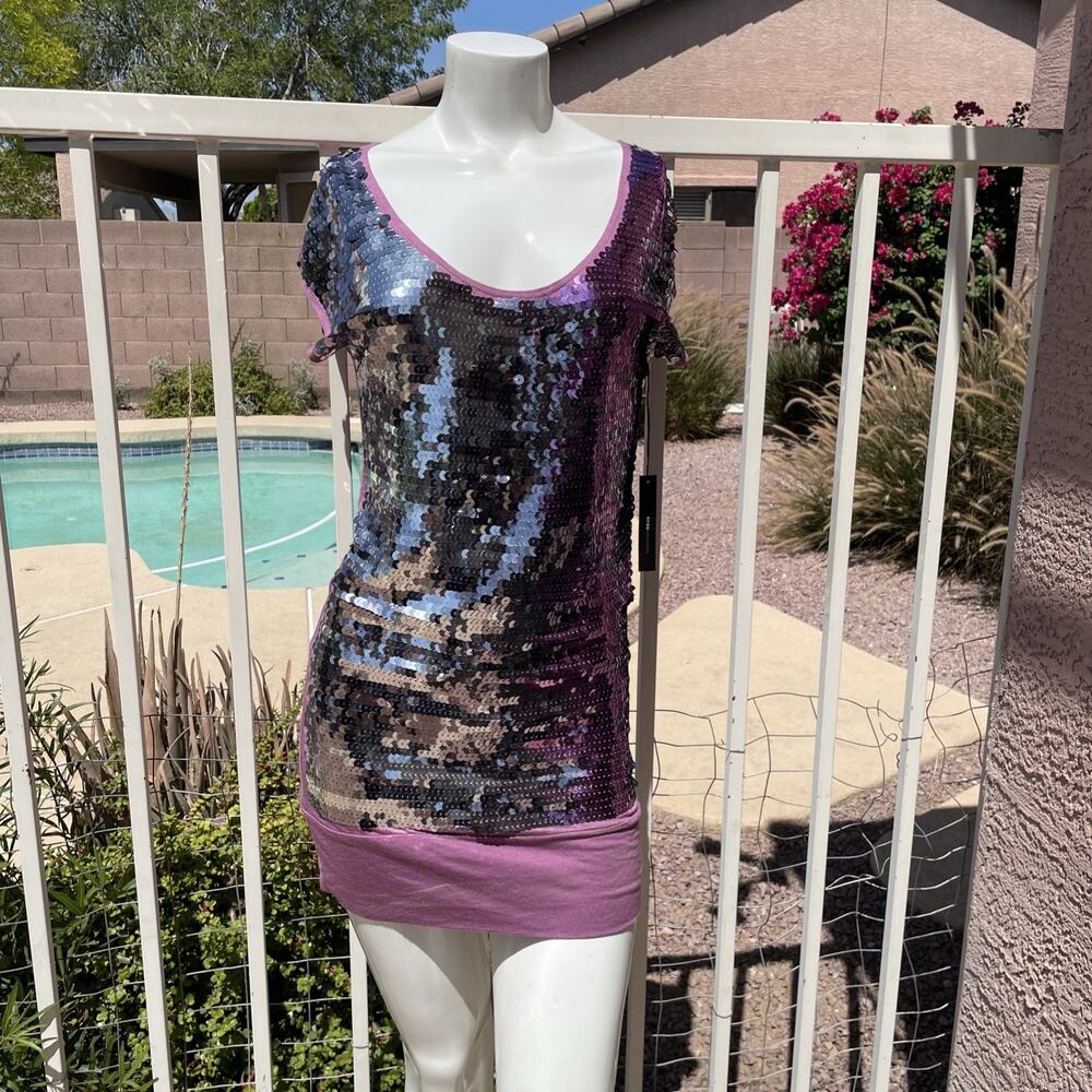 BCBGMaxazia Sequin Dress Women Medium Pink BCBG
